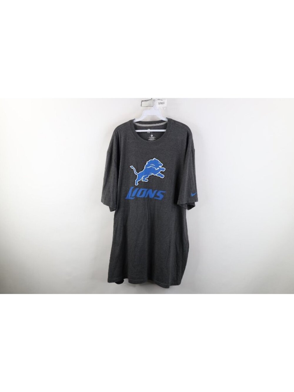 Nike NFL Mens 4XL Spell Out Detroit Lions Football Short Sleeve T-Shirt Gray